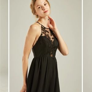 Lilac Bridesmaid Dress Chiffon Lace A Line